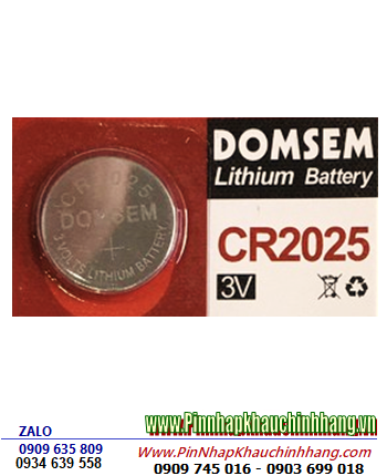 DOMSEM CR2025, Pin đồng xu 3v lithium DOMSEM CR2025 chính hãng